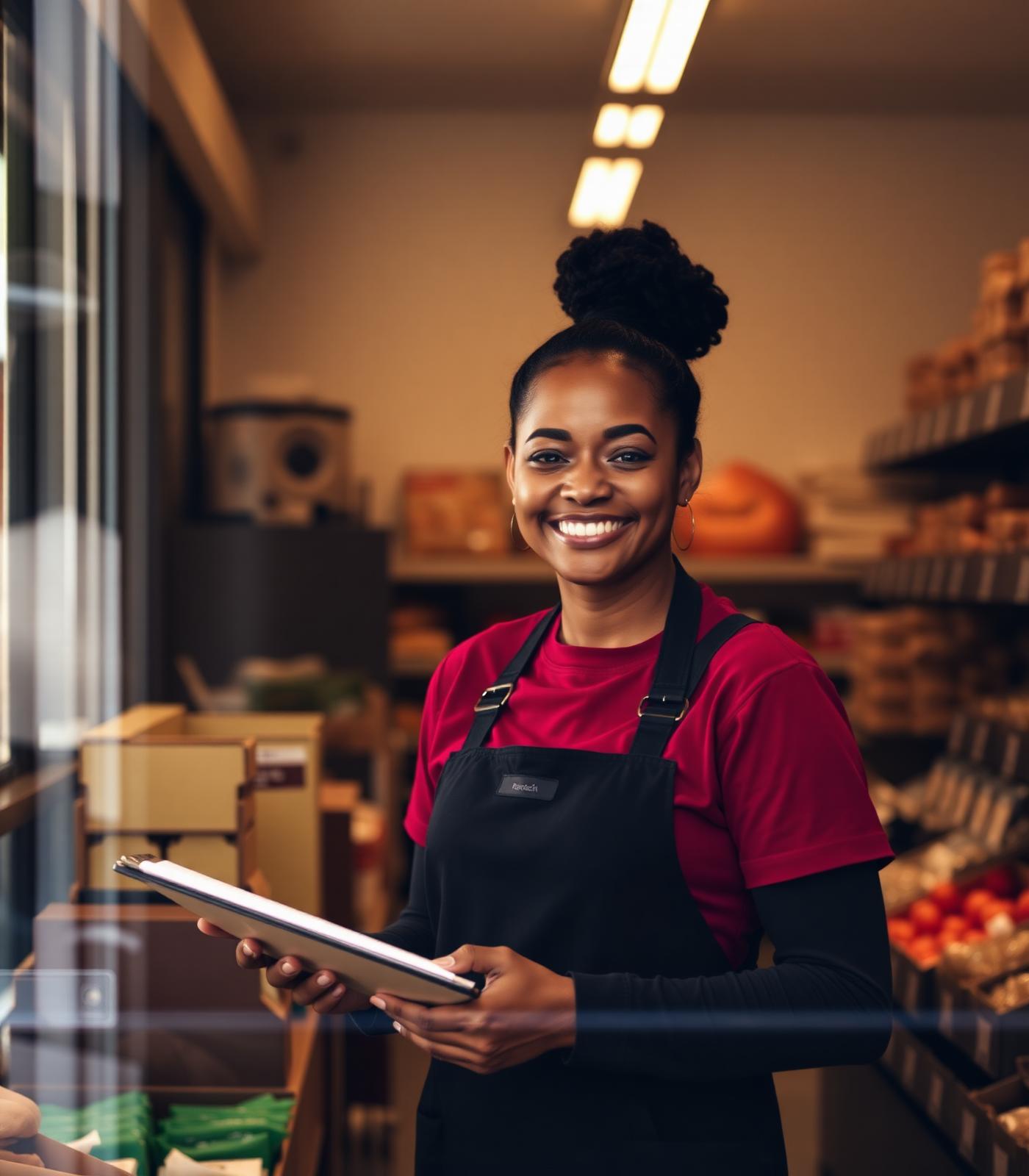 A PREPPT team member on a shelf visit in an independent Cape Town grocer
